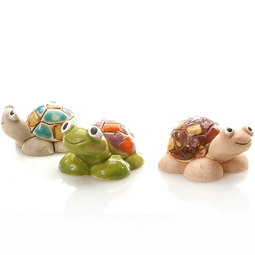 Tortoise Set Set of 3 Mini Tortoises Packed in 3 Individual Gift Boxes Hand ...