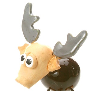 Small Ceramic Stag with Metallic Antlers Cute and Quirky Ceramic Gift for Stag Party