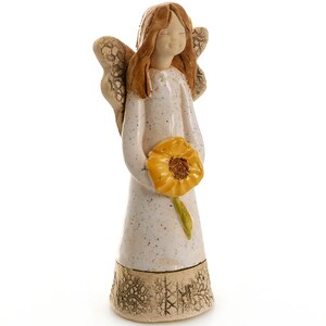 Cadeau pour soeurs ange avec tournesol jaune dans une boîte cadeau avec carte des sentiments Sisters make the best friends 3 coloris