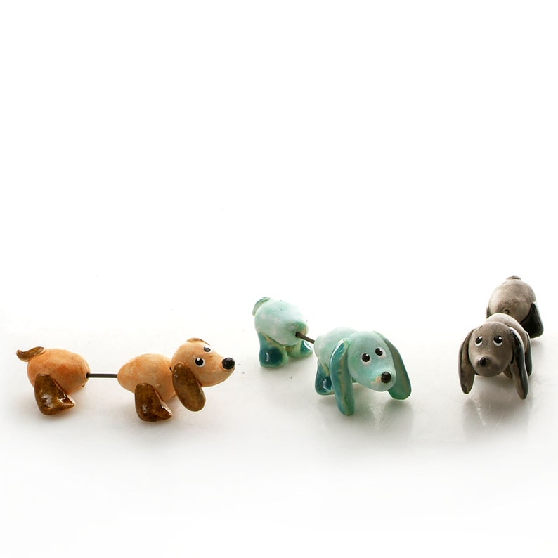 Dog Lovers Gift 3 Cute and Quirky Mini Dachshunds Hand Sculptured Individually Boxed image 4