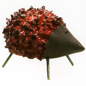 Cute Quirky Hedgehog with Wire Legs Quirky Ceramic Gift for Animal Lovers | Red