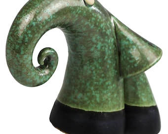 Funky Elephant Unusual and Quirky Ornament | Green Olive or White