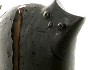 Large Good Luck Black Cat Home Deco Statue | Contemporary Sculpture