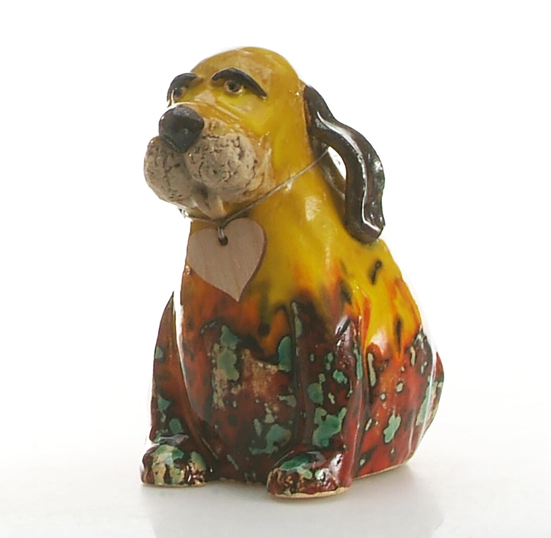 Yellow Ginger Labrador Puppy Dog With Wooden Heart to Write a Message ...