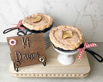 Fake Mini Apple Pies, Apple Pie Decor, Fake pie, Tiered Tray Decor