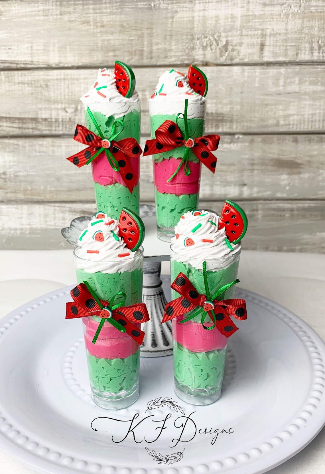 Fake watermelon parfait for decorating 1 per order everyday Etsy