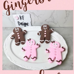 Fake Gingerbread cookies, Pink Christmas, Christmas cookies, whimsical Christmas cookies