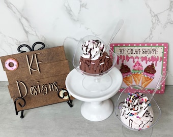 Fake Ice Cream, Tired Tray Decor, Fake Bake, Ice Cream Decor