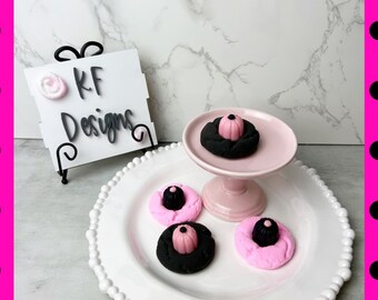 Fake Halloween Cookies, Fake Halloween Peanut Butter Blossom Cookies, Halloween Tiered Tray Decor, Halloween Faux Cookie