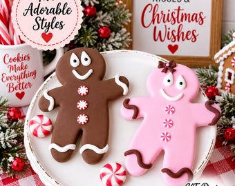Large Fake Gingerbread Cookie, Pink or Brown Christmas Faux Cookie Decor