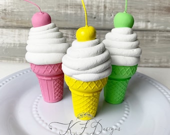 Fake ice cream cone, 1 per order, ice cream decor for tiered tray decor