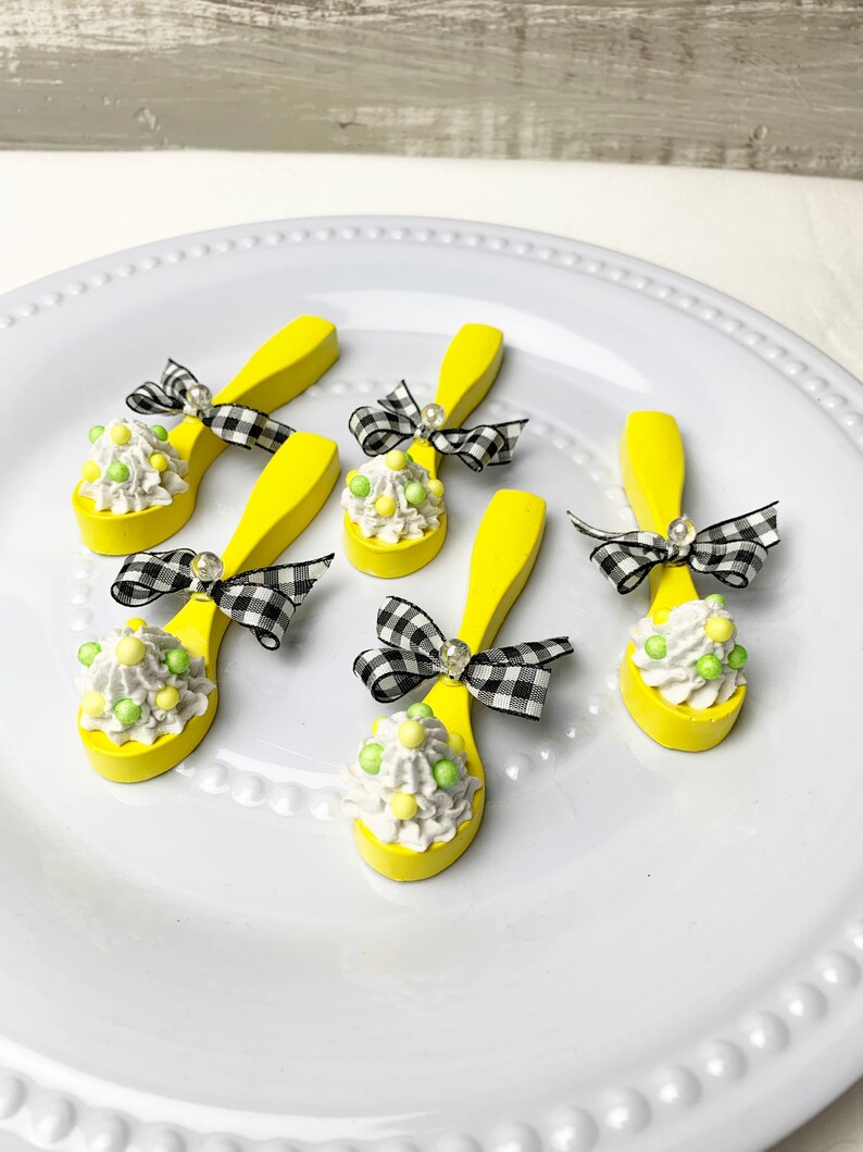 Lemon Spoon With Fake Sprinkles, Lemon Decor for Tiered Tray, 1 Spoon ...