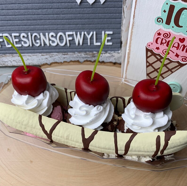 Fake Banana Split Fake Ice Cream Photo Props Fake Banana Etsy