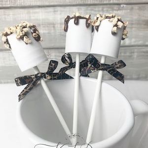Fake S’mores marshmallows covered with chocolate and nuts, 3 to an order, fake marshmallows