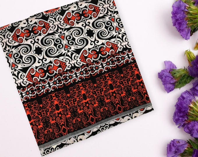 Red & Black Dayak Iban Batik Sarong - Malaysian Cotton Fabric - Etsy