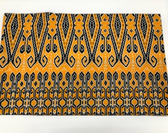 Sarawak Batik Sarong: Yellow & Black Iban Dayak Design