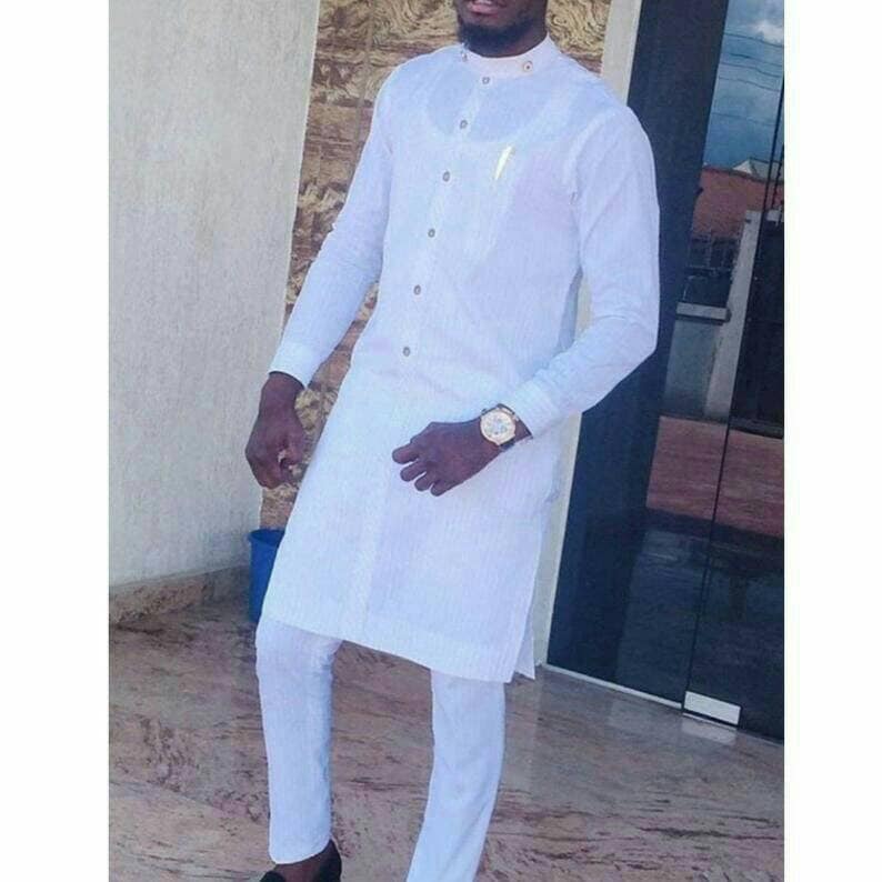 White Kaftan Men Style African Fashion 