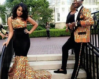 African outfit for couple/african graduation outfit for couple/ african wedding coat /african prom dress for couple