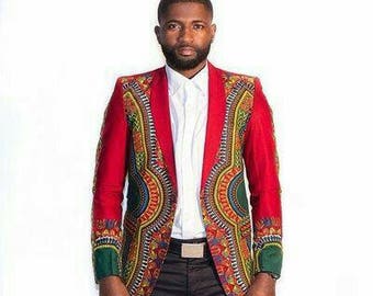 African clothing for men /dashiki jacket, ankara outfit for men, wedding coat, afeican ensemble, wedding suit.