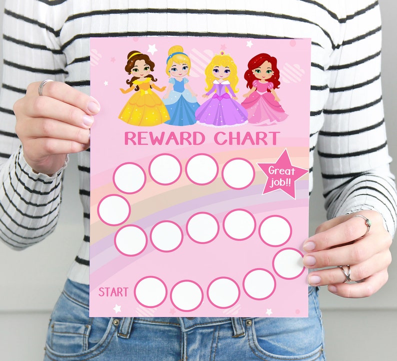 Reward Chart Printable Disney Princess Toddler Girl Chart | Etsy