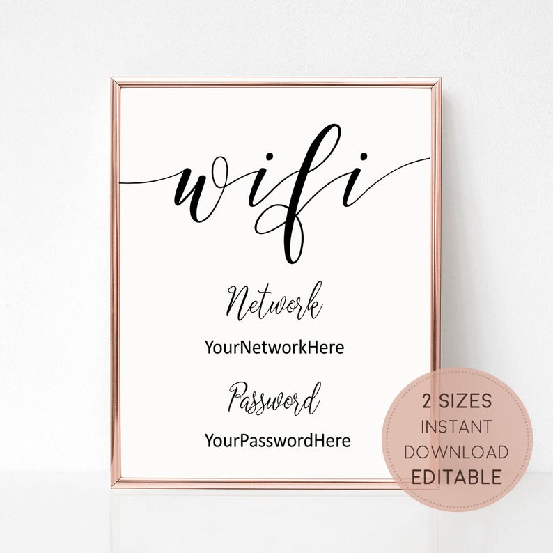 Printable wifi signal, Visitor place wifi indicator, Wifi printable artwork, Wifi pword, Editable, Cafe indication, 8x10, 5x7, Quick down load PDF photo relating to Printable Wifi Sign titled Printable wifi signal, Visitor space wifi indication, Wifi printable artwork, Wifi pword, Editable, Cafe signal, 8x10, 5x7, Fast down load PDF