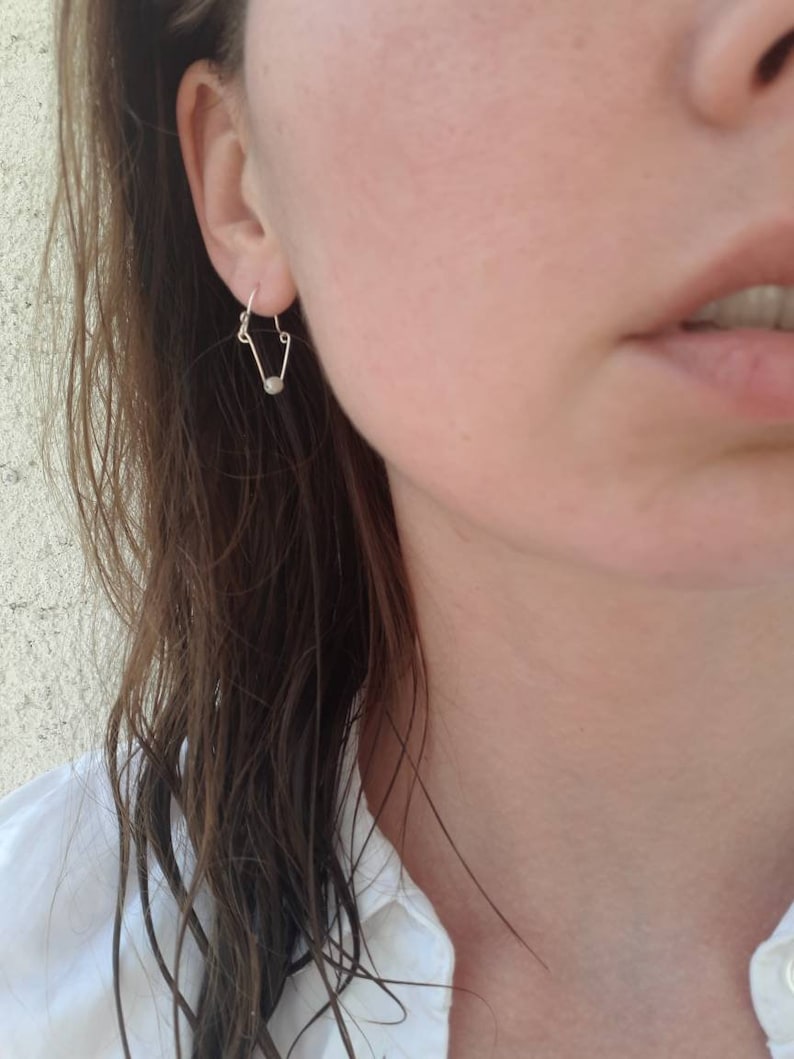 history inspired perfect birthday holiday gift idea pendant charm real pearl earrings Unique bridal silver earrings made in Croatia