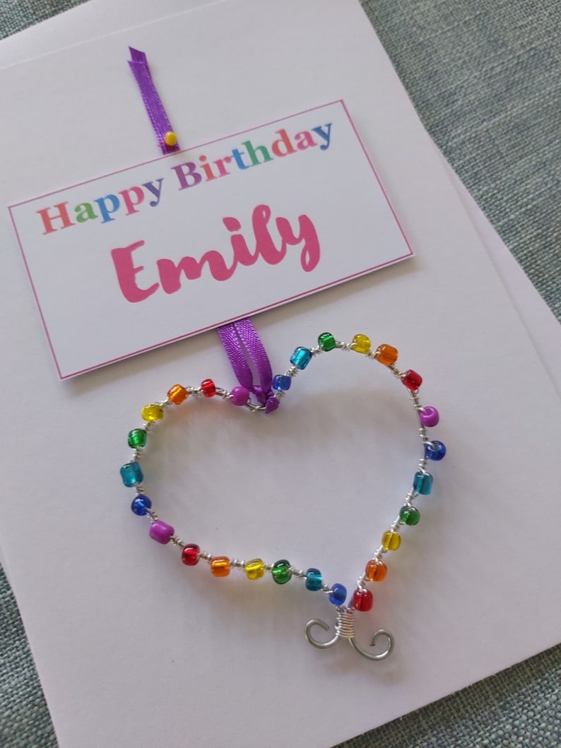 Happy Birthday Granddaughter card, add your Granddaughters name and age - luxury greetings card with a keepsake heart ornament, personalised bild 7