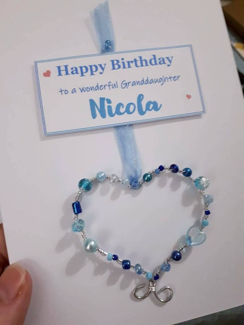 Happy Birthday Granddaughter card, add your Granddaughters name and age - luxury greetings card with a keepsake heart ornament, personalised bild 8