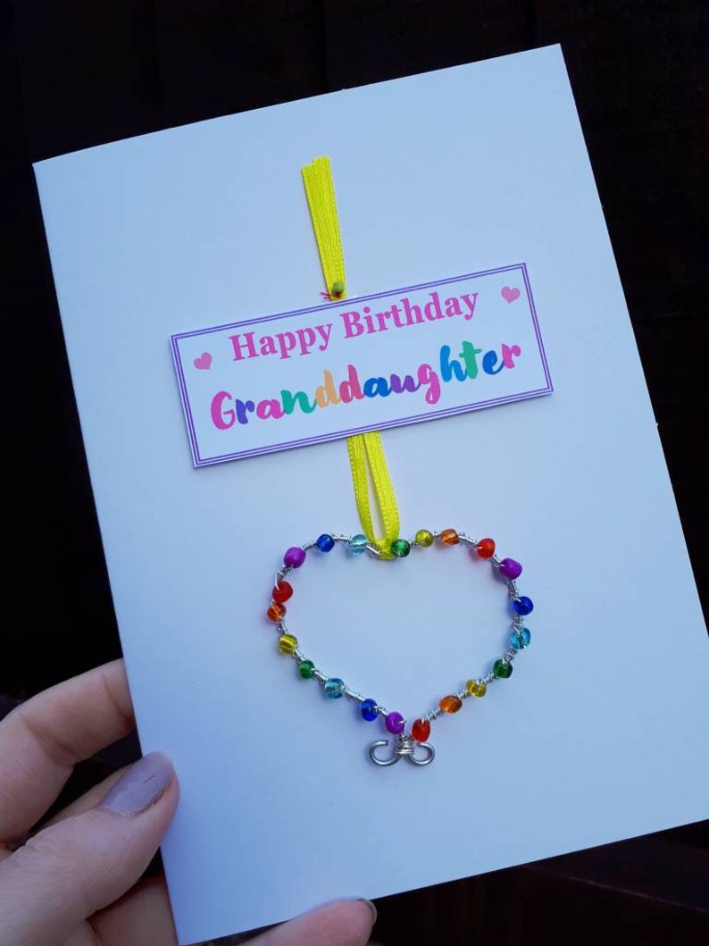Happy Birthday Granddaughter Personalised Card A Luxury Greetings Card With A Pretty Keepsake Heart Decoration Birthday Cards Paper Party Supplies Kromasol Com