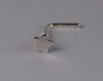 Star Nose Stud. Sterling Silver Star Nose Stud, 3mm Star, 22 Gauge (0.6mm), Boxed Silver Star Nose Stud, Thin Nose Stud.