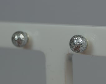 Sterling Silver Glitter Ball Stud Earrings, 4mm Silver Ball Earrings, Sterling Silver Stud Earrings.