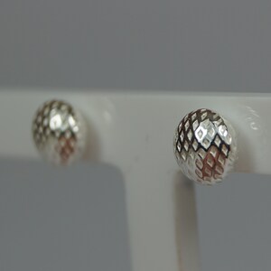 7mm Dimple Button Silver Stud Earrings Sterling 925 Silver - Etsy