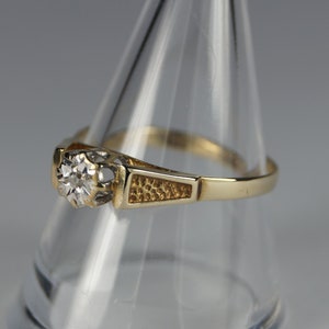 Vintage 9ct Gold Solitaire Diamond Ring, Pre-Owned Natural Diamond Ring, Size N, Size 6.75, Size 53 3/8, Pre-Owned 9ct Gold Diamond ring