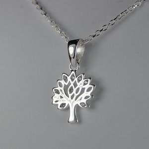 Sterling Silber und Zirkonia Baum des Lebens Halskette, Baum des Lebens Anhänger.