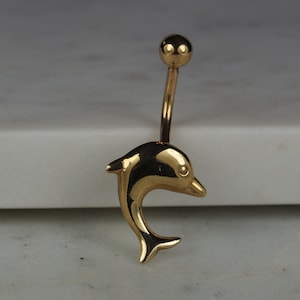 9ct Gold Belly Bar Etsy