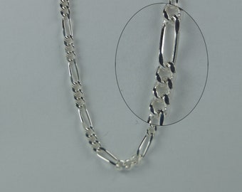 Collier en argent, collier figaro en argent sterling, 41, 46, 51 cm (16,18,20 pouces), collier chaîne figaro léger en argent sterling 925.