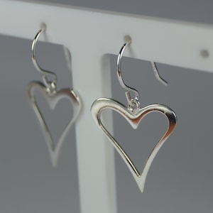 Silver Heart Earrings, Silver Heart Drop/Dangle Earrings, Silver Heart Earrings, Silver Heart Drops, Sterling Silver Hearts, Ear Rings,