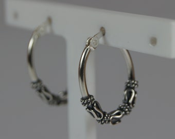 Para Hombre Pequeño Plata 925 Con Bisagras Oreja hoop//sleeper 14mm X 1 Solo pendiente