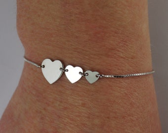 Verstelbare armband met hartvormige sluiting van sterling zilver