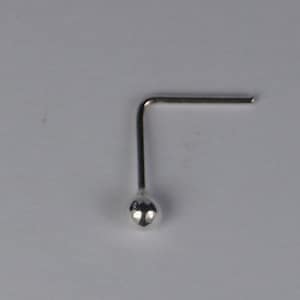 Sterling Silber Nasenstecker, 2 mm Silber Kugel Nasenstecker, Nasenpiercing, 0,5 mm Draht.