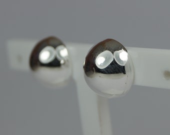 Clous d'oreilles en argent, grandes boucles d'oreilles en forme de dôme en argent de 12 mm, demi-boule, boucles d'oreilles dôme, clous d'oreilles en argent dans une boîte, argent sterling 925, boucles d'oreilles,