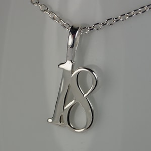 18th Birthday Charm Necklace, Sterling Silver 18th Birthday Charm, 18th Birthday Charm, 18th Necklace, 18th Pendant, Age 18 Charm.