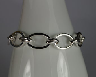 Chunky Sterling Silver Bracelet, Silver Bracelet, Large Silver Bracelet.