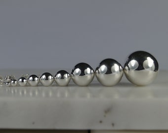 Sterling Silver Ball Stud Earrings. 2mm, 3mm, 4mm, 5mm, 6mm, 7mm, 10mm, 12mm, 14mm. Minimalist Earrings.