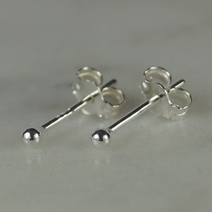 Silver Stud Earrings, Tiny Stud Earrings, 2mm Sterling Silver Ball Stud Earrings. Sterling Silver Earrings. Silver Ear Rings.