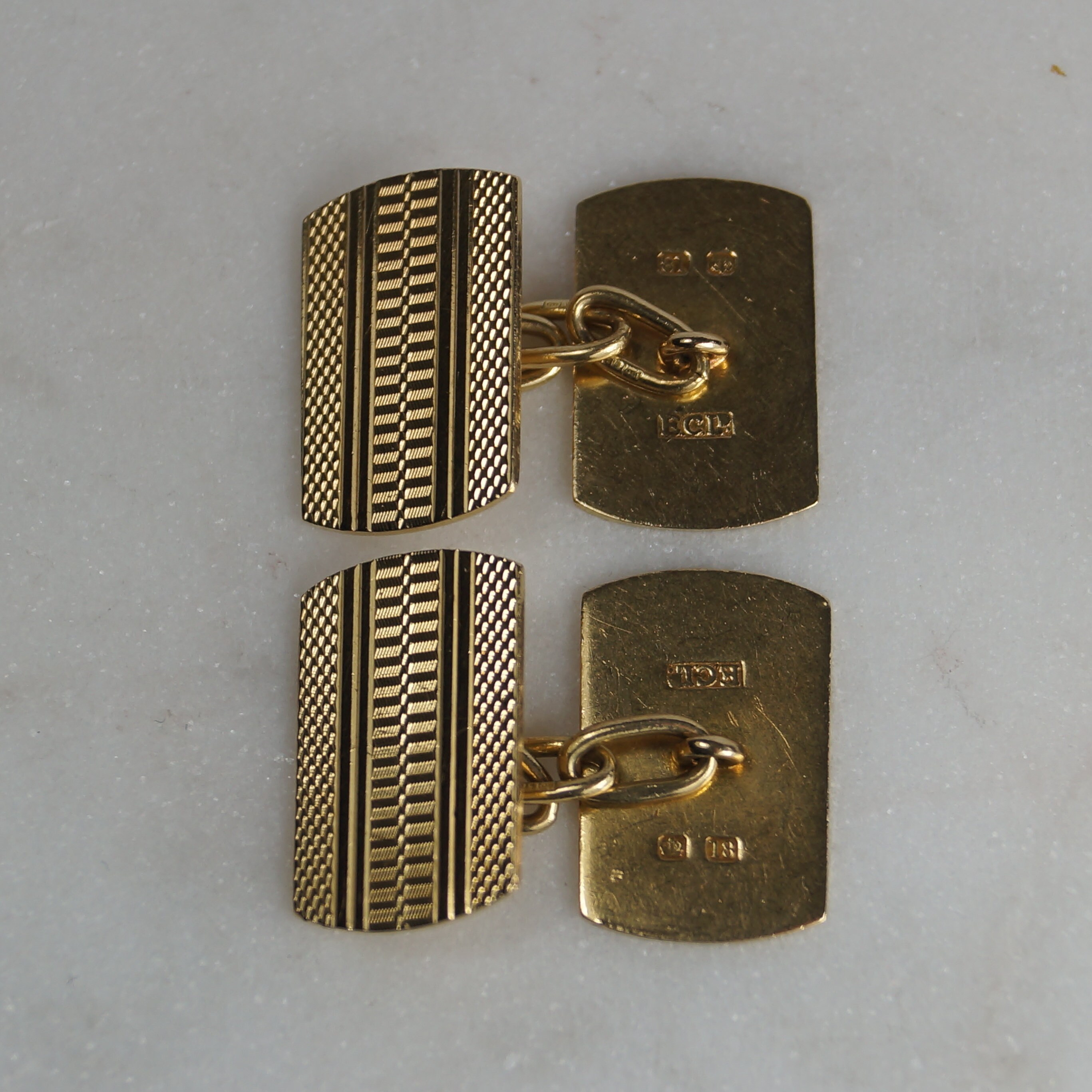 刻印入り18金カフスボタン、彫刻デザイン、中古品 - Etsy 日本