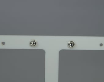 Tiny 3.5mm Sterling Silver Cubic Zirconia Stud Earrings
