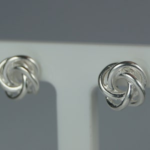 Sterling Silver Knot Stud Earrings, 8mm Silver Knot Studs.