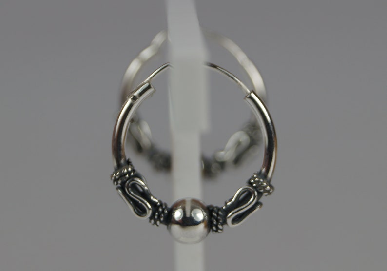 Silver Sleeper Hoop Ear Rings. CelticEthnicTribal Earrings Sterling Silver 925 Earrings 16mm Silver Sleeper Hoop Earrings