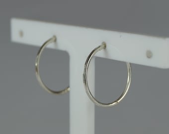 Silver Sleeper Hoop Earrings, 16mm Hinged Hoop Earrings, Angle Cut Faceted Sleeper, Silver Sleeper Hoop earring, Hinged Silver Ear Rings